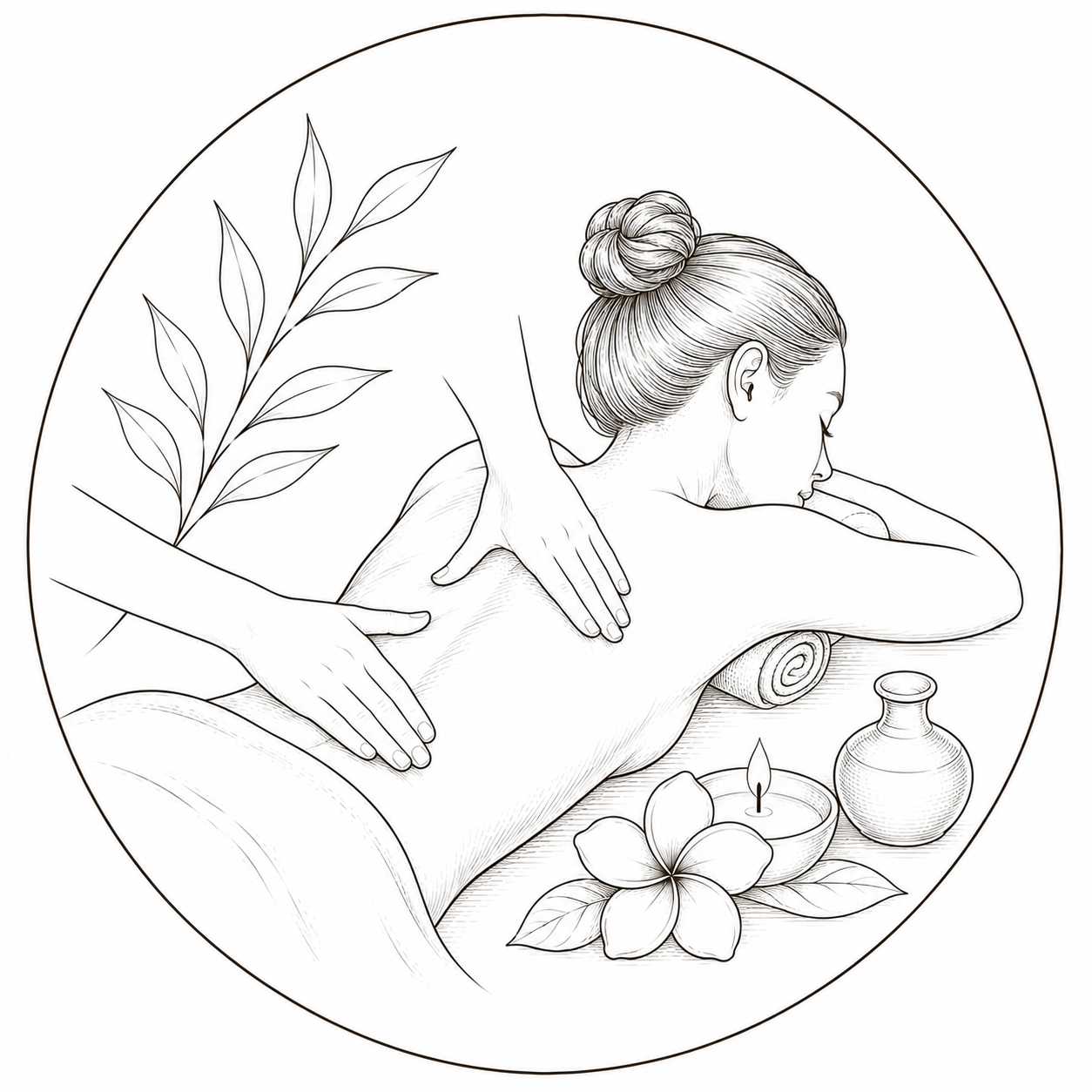 Ilustracija sprostitvene masaže hrbta